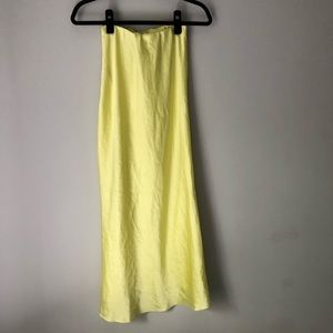 Lemon yellow Asos satin Slip Skirt Size 2